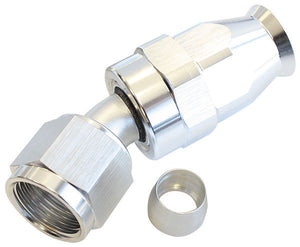 Aeroflow AF207-06DS Alloy 30 Deg Hose End -6AN Silver Swivel Nut Suit Teflon