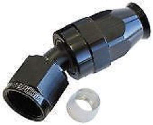Aeroflow AF207-12DBLK Alloy 30 Deg Hose End -12AN Black Swivel Nut Suit Teflon