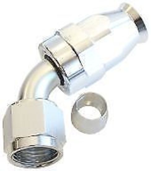 Aeroflow 200 & 250 series braided hose Alloy 60 Deg End -3AN Silver Swivel Nut Suit Teflon Aeroflow Performance Products AF208-03DS