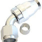 Aeroflow 200 & 250 series braided hose Alloy 60 Deg End -4AN Silver Swivel Nut Suit Teflon Aeroflow Performance Products AF208-04DS