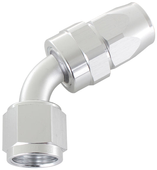 Aeroflow Performance Products AF208-08DS Alloy 60 Deg Hose End -8AN Silver Swivel Nut Suit Teflon