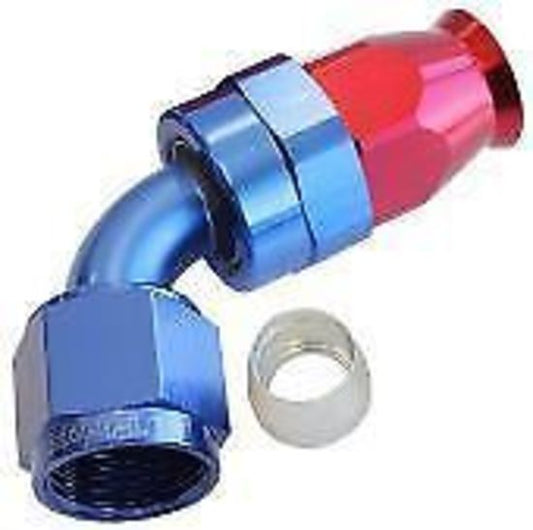 Aeroflow 200 & 250 series braided hose Alloy 60 Deg End -10AN Blue Swivel Nut Suit Teflon Aeroflow Performance Products AF208-10D