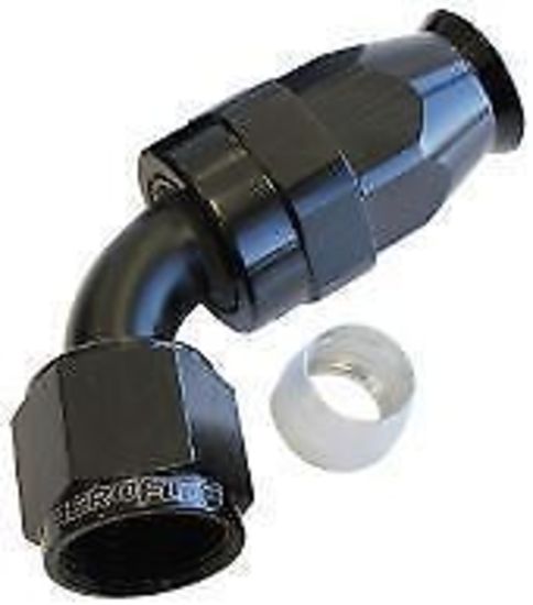 Aeroflow 200 & 250 series braided hose Alloy 60 Deg End -10AN Black Swivel Nut Suit Teflon Aeroflow Performance Products AF208-10DBLK