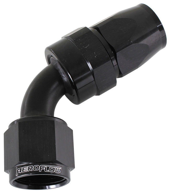 Aeroflow AF208-12DBLK Alloy 60 Deg Hose End -12AN Black Swivel Nut Suit Teflon