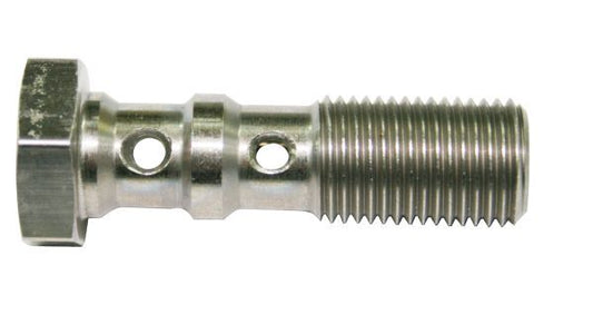 Aeroflow AF306-03L Double Banjo Bolt M10 x 1.00mm Stainless 38mm Long