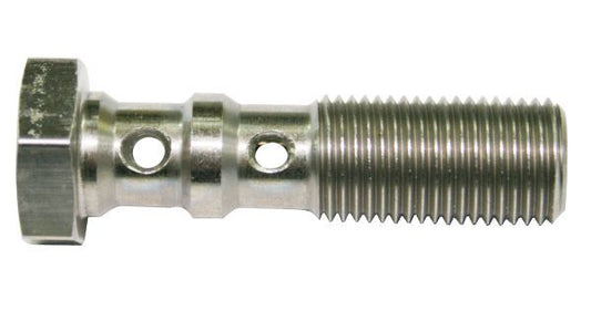 Aeroflow AF307-04L Double Banjo Bolt M12 x 1.25mm Stainless 39mm Long