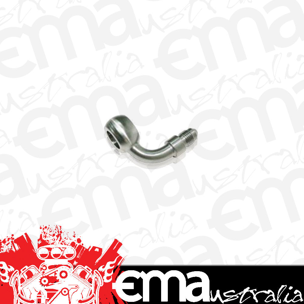 Aeroflow AF313-03 -3AN 90 Deg Banjo 10mm 3/8 Stainless Male -3An
