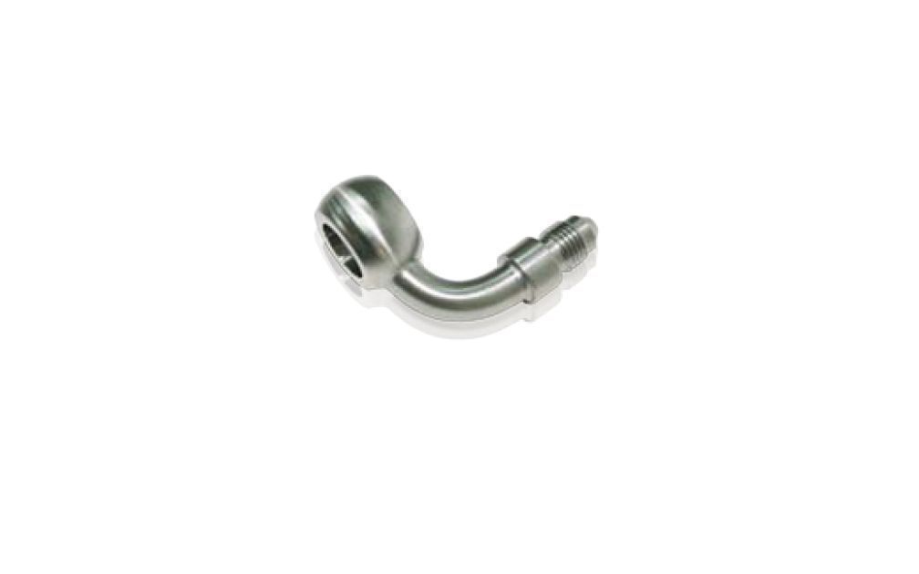Aeroflow AF313-03 -3AN 90 Deg Banjo 10mm 3/8 Stainless Male -3An