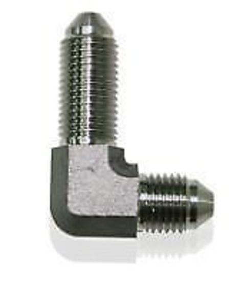Aeroflow AF323-04 Stainless -4AN Bulkhead 90Deg Stainless Nut Seperate
