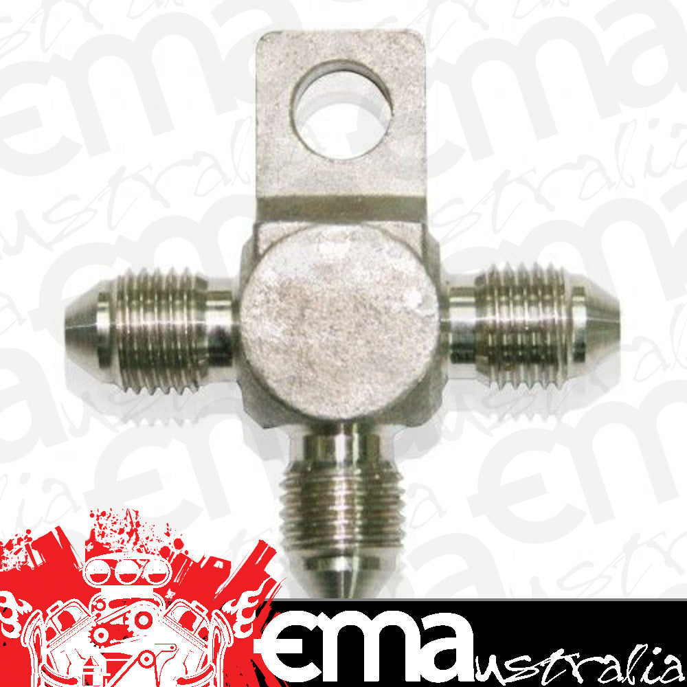 Aeroflow AF326-03 Stainless -3AN Tee with Mount Stainless with Mount Hole