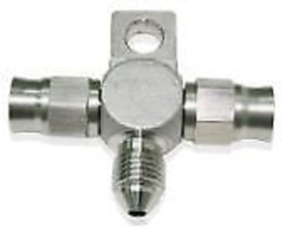Aeroflow Performance Products AF328-03-03 Stainless -3AN Tee with Mount Teflon Ends with -3AN On Side