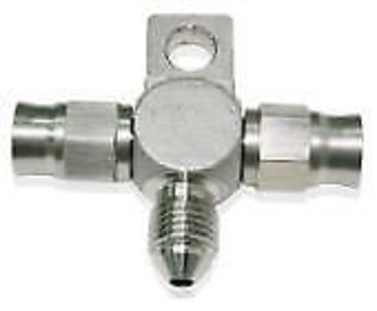 Aeroflow AF328-03-03 Stainless -3AN Tee with Mount Teflon Ends with -3AN On Side
