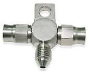 Aeroflow AF328-03-03 Stainless -3AN Tee with Mount Teflon Ends with -3AN On Side