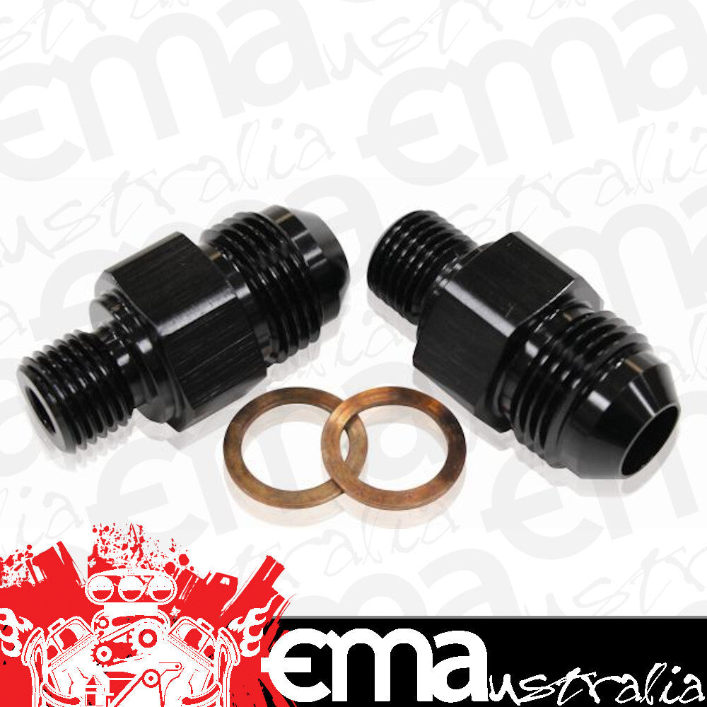 Aeroflow AF375-08BLK Th400 Trans Fitting -8 x 1/4 Black 1/4" Straight Npsm