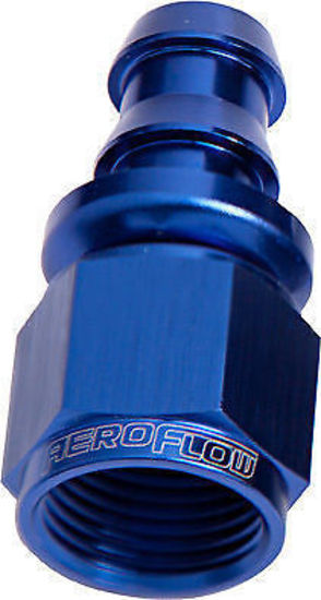 Aeroflow AF401-06 Straight Push Lock End -6AN Blue No Clamp Required
