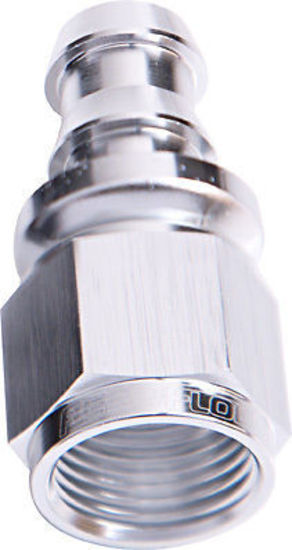 Aeroflow AF401-06S Straight Push Lock End -6AN Silver No Clamp Required