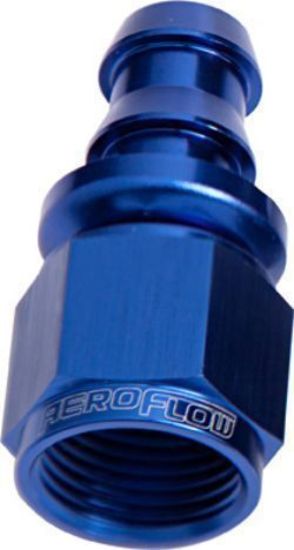 Aeroflow AF401-10 Straight Push Lock End -10AN Blue No Clamp Required