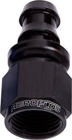 Aeroflow AF401-10BLK Straight Push Lock End -10AN Black No Clamp Required