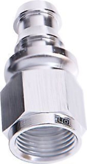 Aeroflow AF401-10S Straight Push Lock End -10AN Silver No Clamp Required