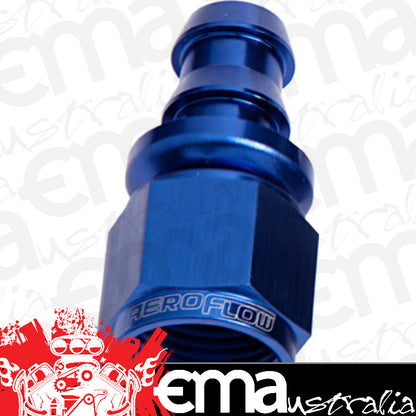 Aeroflow AF401-12 Straight Push Lock End -12AN Blue No Clamp Required