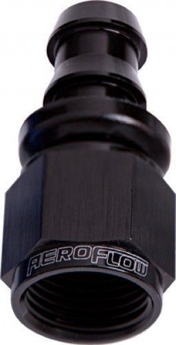Aeroflow AF401-12BLK Straight Push Lock End -12AN Black No Clamp Required