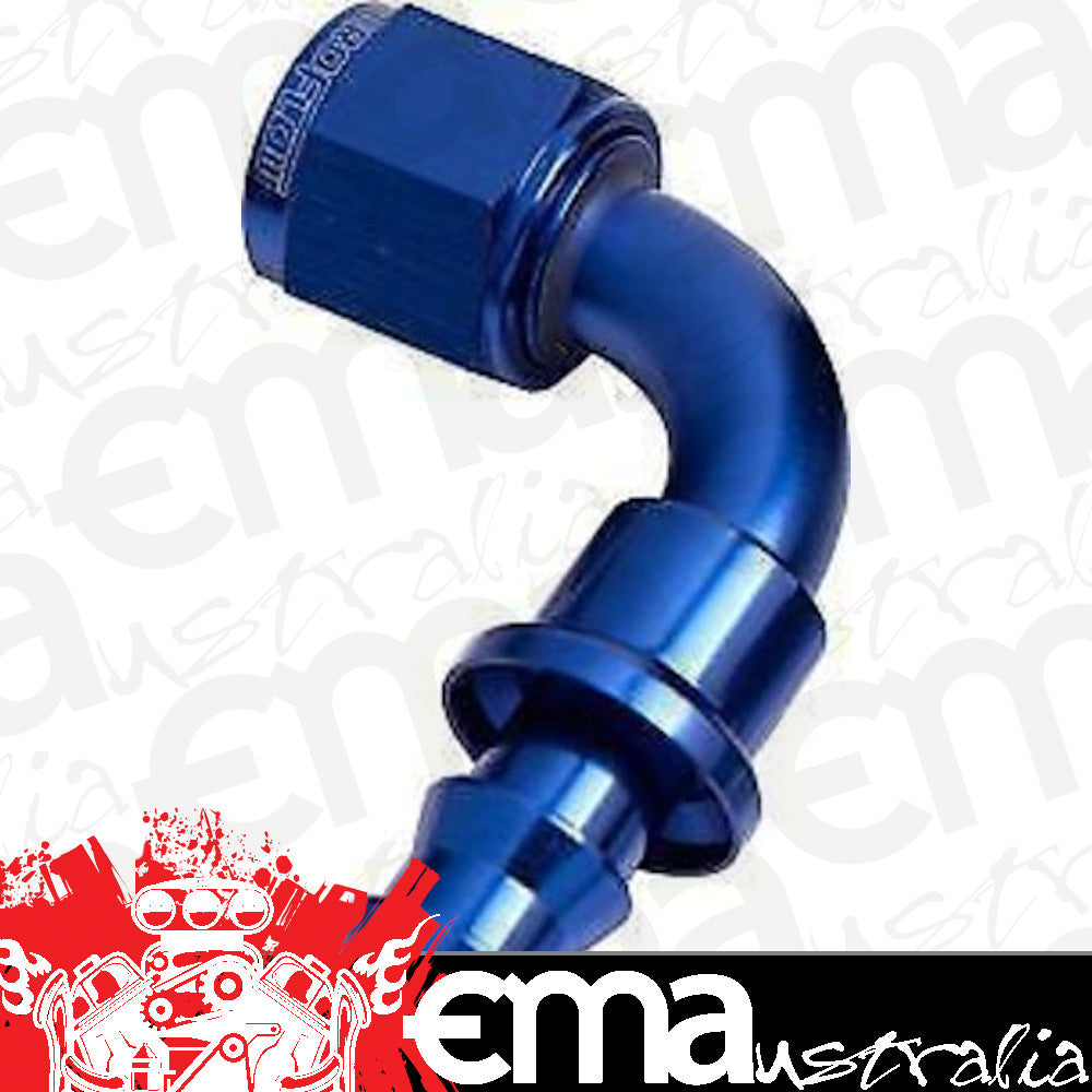 Aeroflow 400 series hose 90 Deg Push Lock End -6AN Blue No Clamp Required Aeroflow Performance Products AF403-06