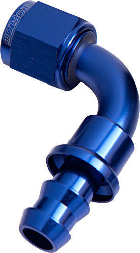 Aeroflow AF403-08 90 Deg Push Lock End -8AN Blue No Clamp Required