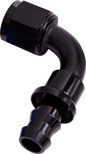 Aeroflow AF403-08BLK 90 Deg Push Lock End -8AN Black No Clamp Required