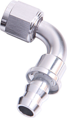Aeroflow AF403-08S 90 Deg Push Lock End -8AN Silver No Clamp Required