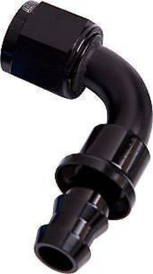 Aeroflow AF403-10BLK 90 Deg Push Lock End -10AN Black No Clamp Required