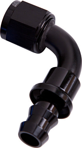 Aeroflow AF403-12BLK 90 Deg Push Lock End -12AN Black No Clamp Required