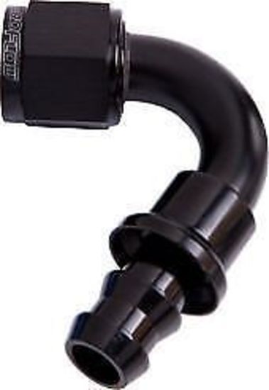 Aeroflow 400 series hose 120 Deg Push Lock End -4AN Black No Clamp Required Aeroflow Performance Products AF404-04BLK