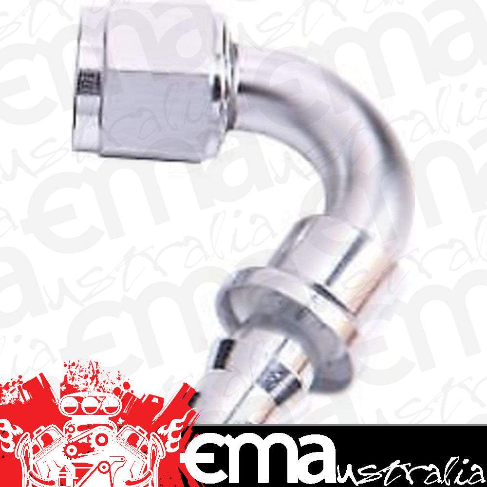 Aeroflow AF404-06S 120 Deg Push Lock End -6AN Silver No Clamp Required