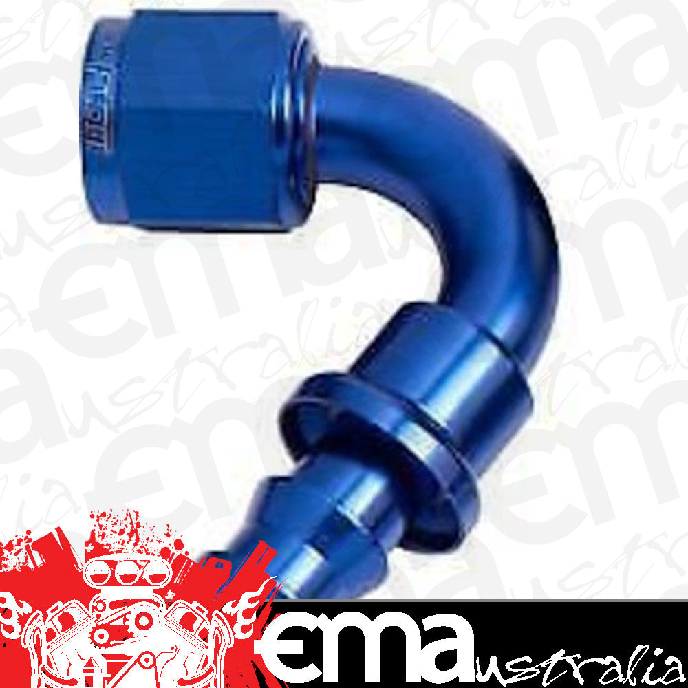 Aeroflow AF404-10 120 Deg Push Lock End -10AN Blue No Clamp Required