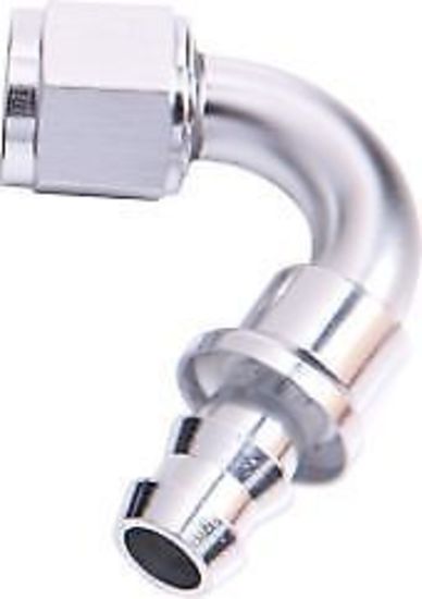 Aeroflow 400 series hose 120 Deg Push Lock End -10AN Silver No Clamp Required Aeroflow Performance Products AF404-10S