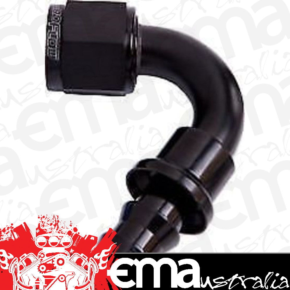 Aeroflow 400 series hose 120 Deg Push Lock End -12AN Black No Clamp Required Aeroflow Performance Products AF404-12BLK
