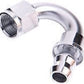 Aeroflow AF405-06S 150 Deg Push Lock End -6AN Silver No Clamp Required