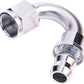 Aeroflow AF405-08S 150 Deg Push Lock End -8AN Silver No Clamp Required
