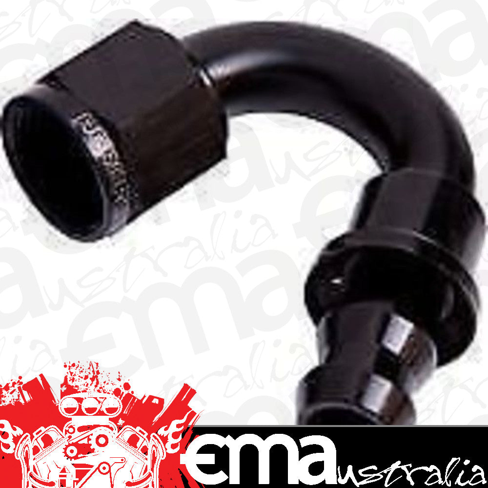 Aeroflow AF405-10BLK 150 Deg Push Lock End 10AN Black No Clamp Required