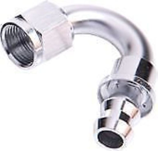 Aeroflow 400 series hose 150 Deg Push Lock End -10AN Silver No Clamp Required Aeroflow Performance Products AF405-10S
