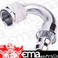 Aeroflow AF405-10S 150 Deg Push Lock End -10AN Silver No Clamp Required