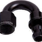 Aeroflow AF406-04BLK 180 Deg Push Lock End -4AN Black No Clamp Required