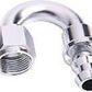 Aeroflow 400 series hose 180 Deg Push Lock End -6AN Silver No Clamp Required Aeroflow Performance Products AF406-06S