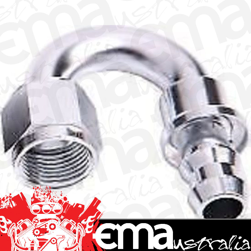 Aeroflow 400 series hose 180 Deg Push Lock End -8AN Silver No Clamp Required Aeroflow Performance Products AF406-08S