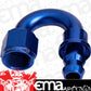 Aeroflow AF406-12 180 Deg Push Lock End -12AN Blue No Clamp Required