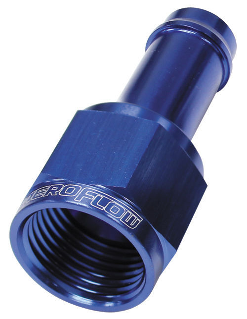 Aeroflow AF411-06-05 Female -6AN to 5/16" Barb Blue with Tube Nut