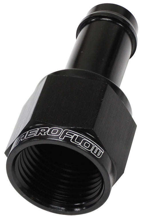 Aeroflow AF411-06BLK Female -6AN to 3/8" Barb Black with Tube Nut