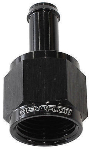 Aeroflow AF411-08-06BLK Female -8AN to 3/8" Barb . Black with Tube Nut