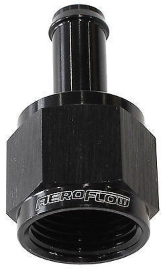 Aeroflow AF411-08-06BLK Female -8AN to 3/8" Barb . Black with Tube Nut