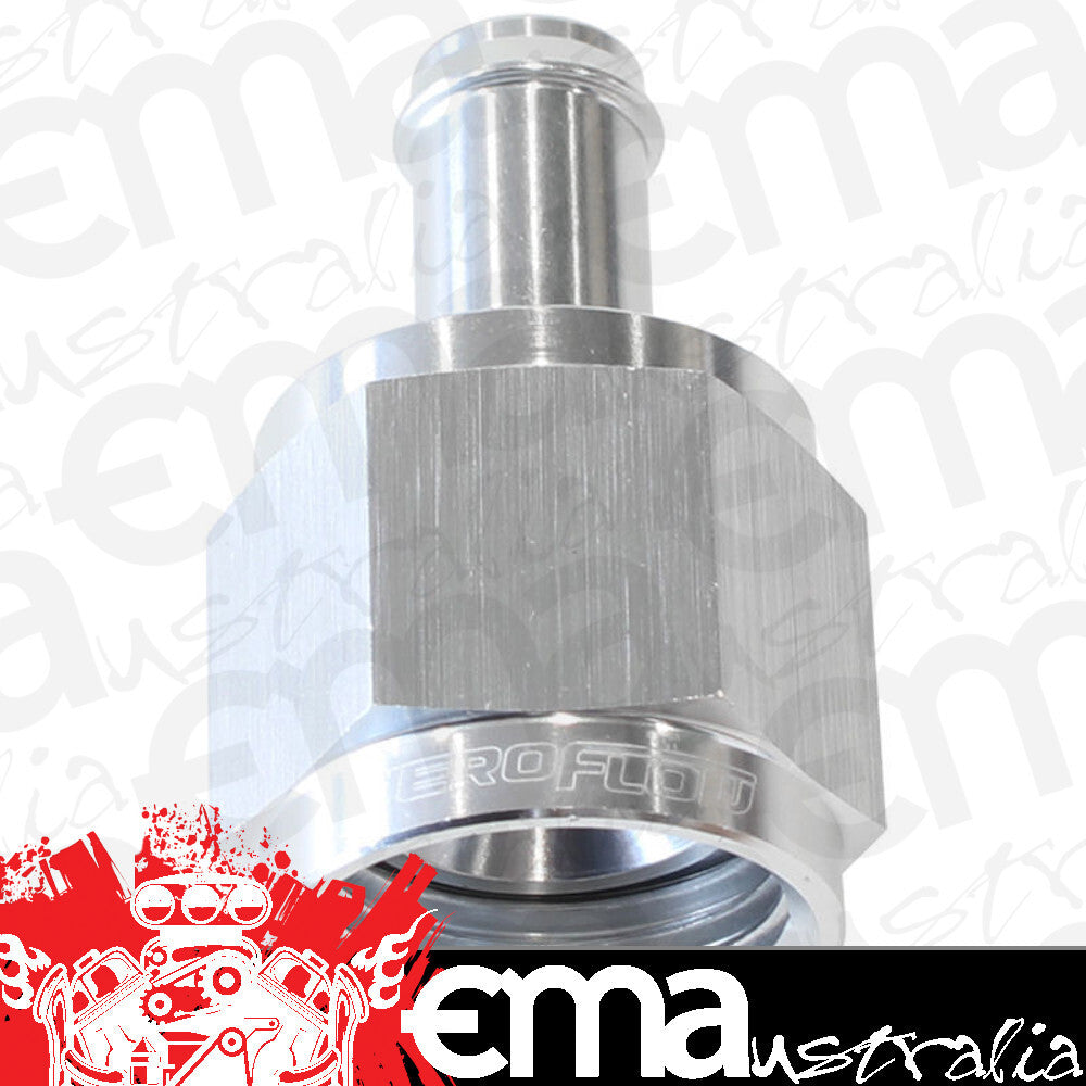 Aeroflow AF411-08-06S Female -8AN to 3/8" Barb Silver with Tube Nut